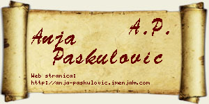 Anja Paskulović vizit kartica